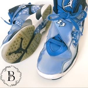 Blue Air Jordan 8 Snowflake Cobalt Blaze Sneakers